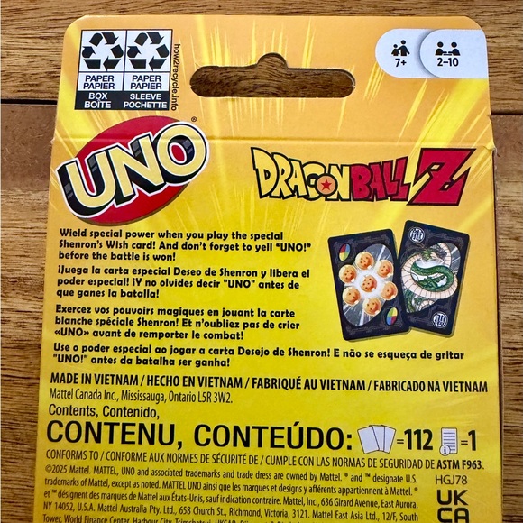 Mattel UNO Dragonball Z Special Edition Card Game - Picture 3 of 3